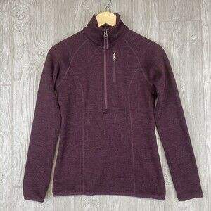 LUCY Purple‎ Half Zip Fleece Lined Lightweight Knit Jacket Womens Sz Small